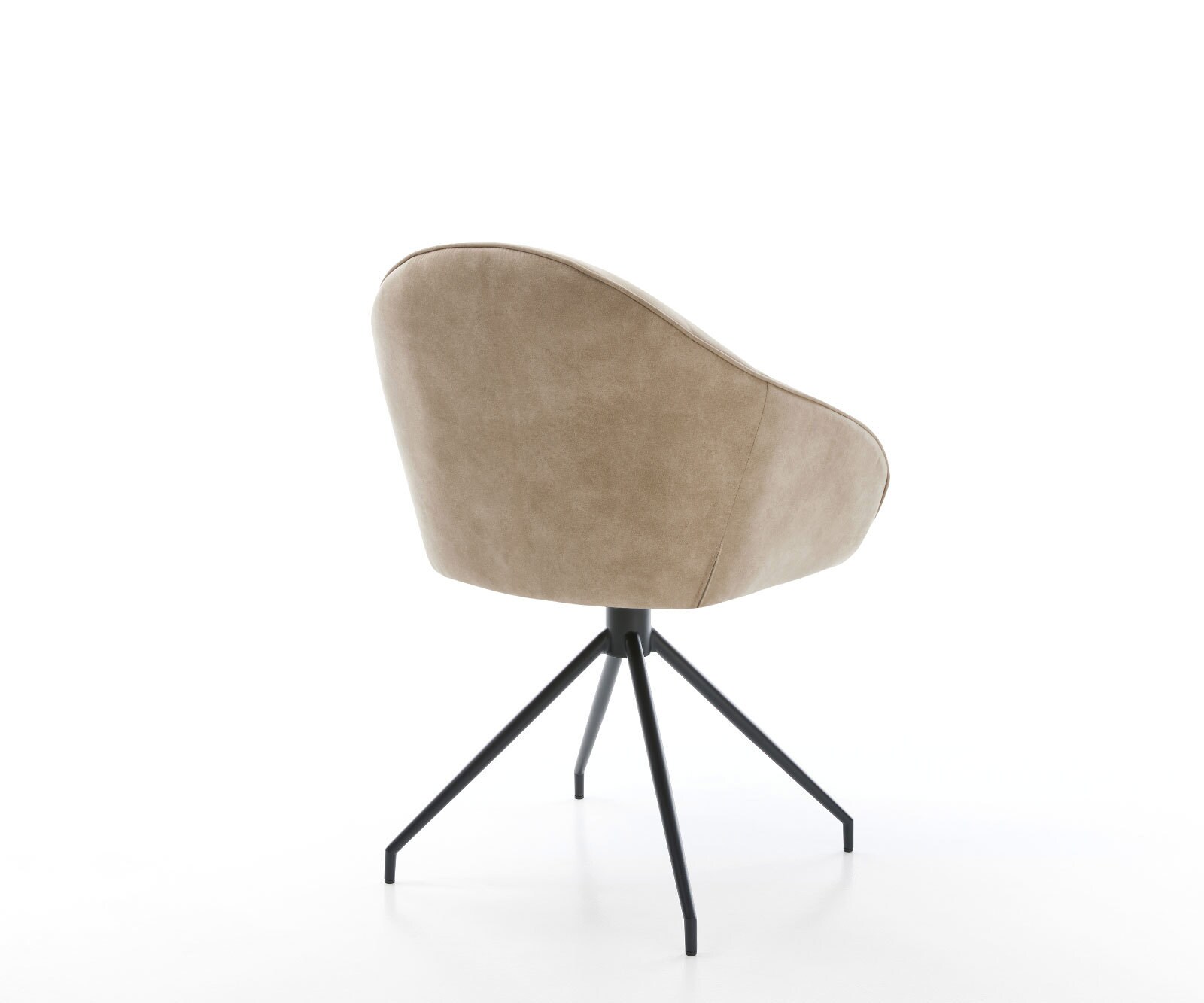 Eetkamerstoel Gaio-Flex microvelours beige vintage kruisframe conisch zwart 4