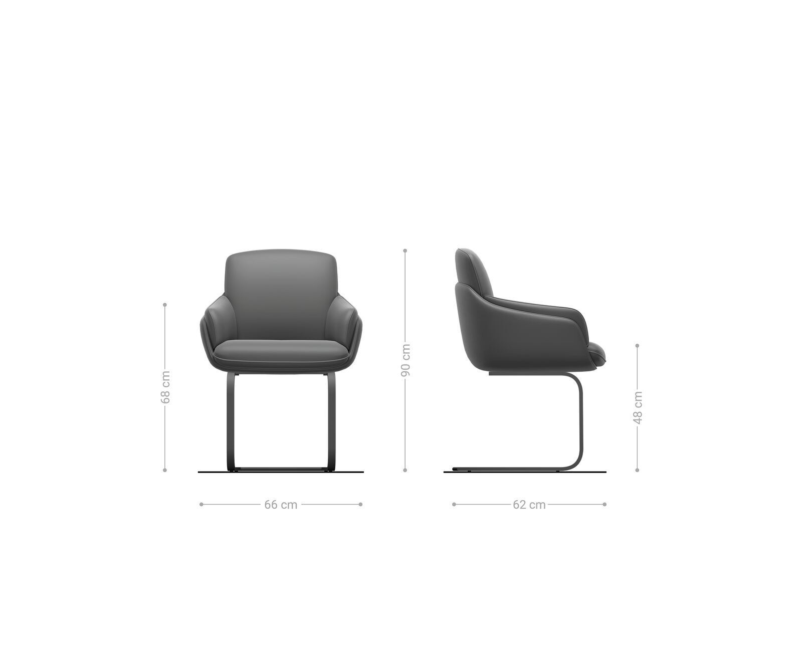 Sledemodel Luan-Flex met armleuning materiaalmix zwart sledemodel vlak roestvrij staal 5 Sledemodel Luan-Flex met armleuning materiaalmix zwart sledemodel vlak roestvrij staal 5