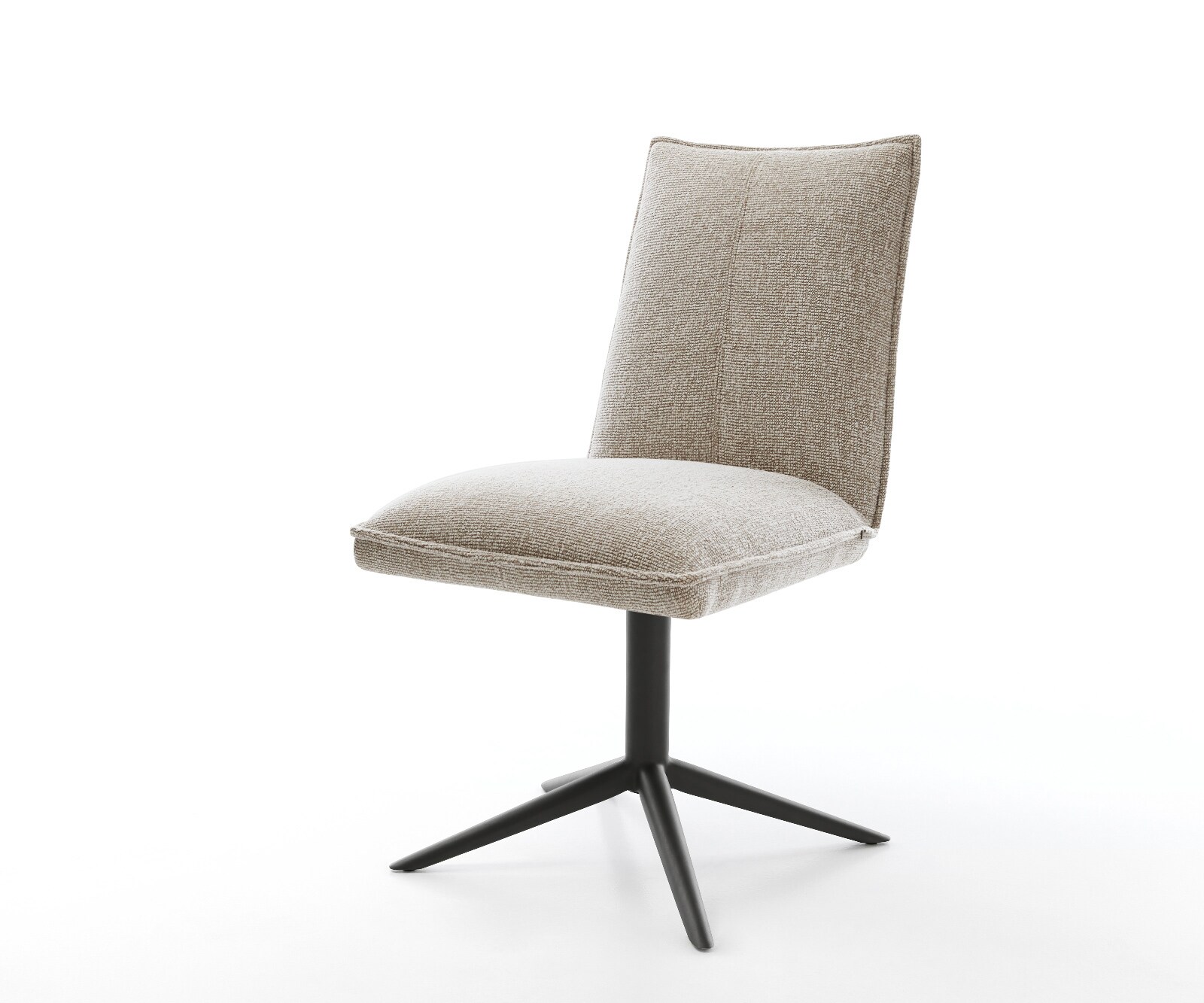 Draaistoel Lelio-Flex geweven stof beige kruispoot zwart 360° draaibaar rocker-functie pocketveer kern 1