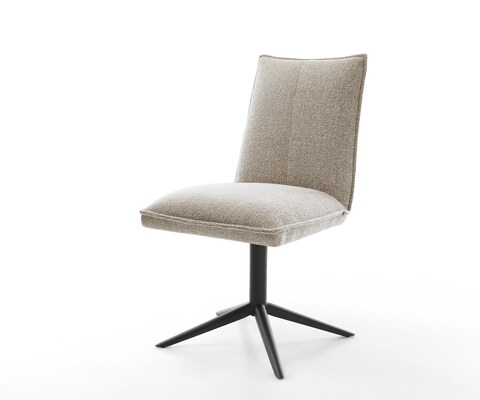 Draaistoel Lelio-Flex geweven stof beige kruispoot zwart 360° draaibaar rocker-functie pocketveer kern