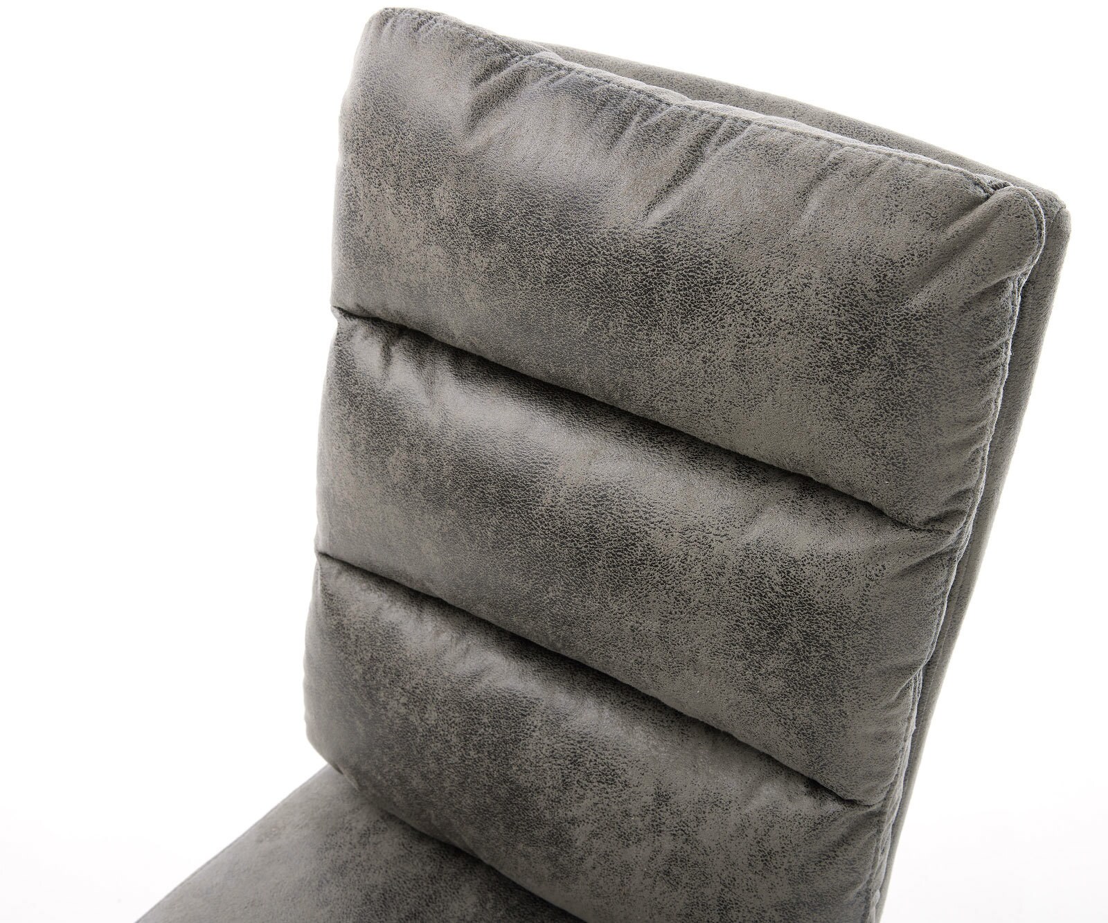 Draaistoel Pela-Flex microvelours grijs antiek kruisframe breed roestvrij staal 360° draaibaar rocker-functie pocketveer kern 4