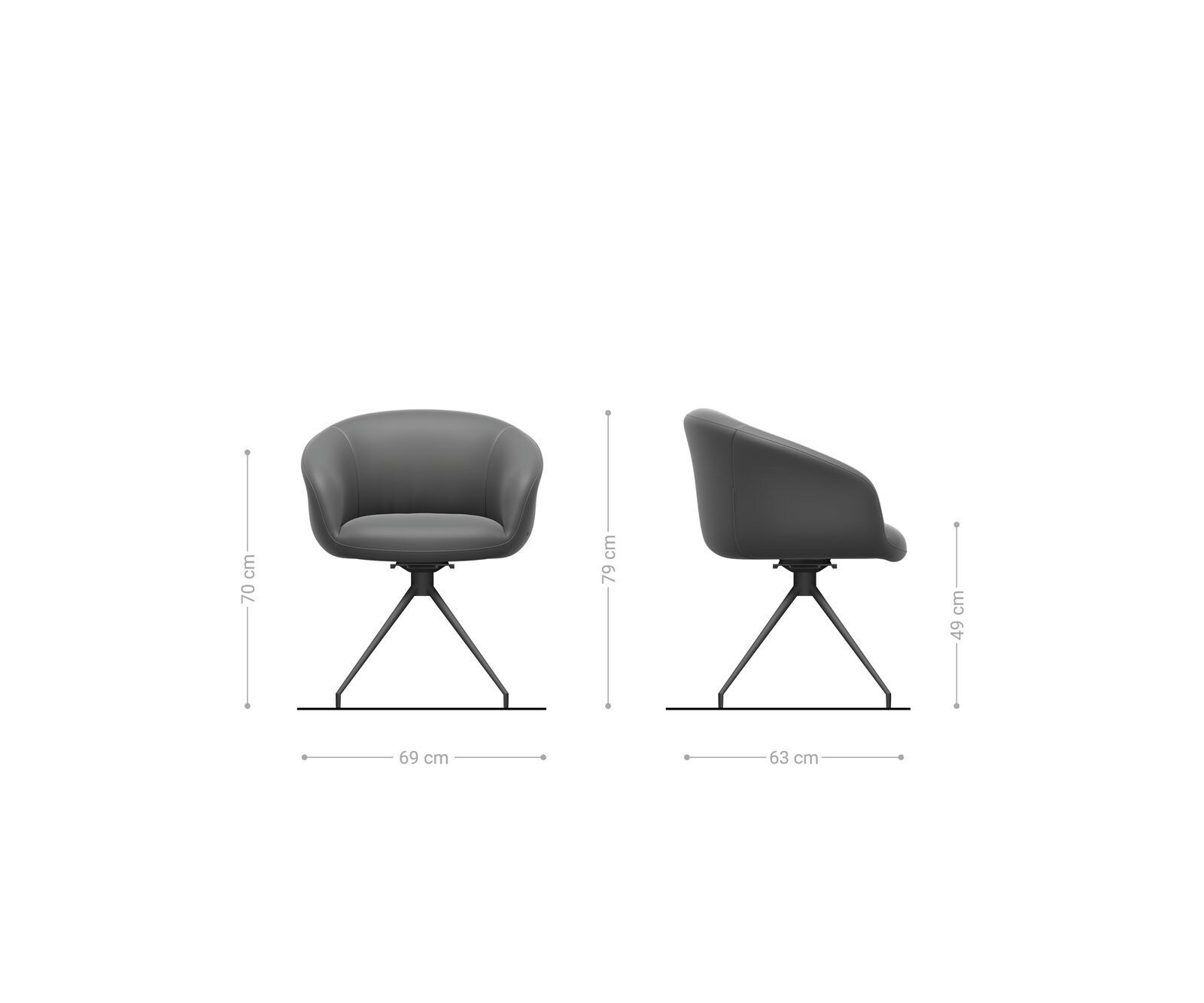 Draaistoel Vinka-Flex met armleuning microvelours antraciet vintage kruisframe conisch zwart 180° draaibaar pocketveer kern 6