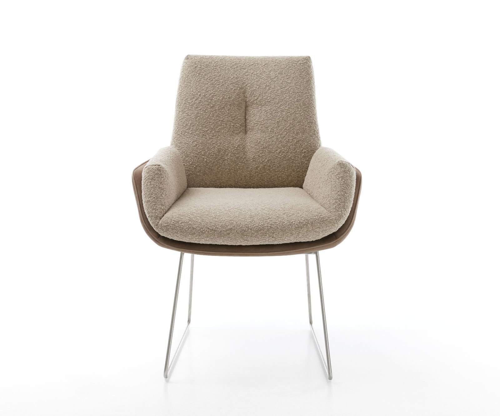 Eetkamerstoel Clea-Flex materiaalmix mud slipframe roestvrij staal 1 Eetkamerstoel Clea-Flex materiaalmix mud slipframe roestvrij staal 1