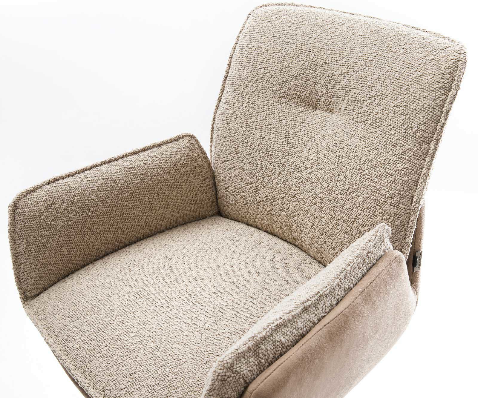 Barstoel Nela-Flex materiaalmix Mud vrijstaand vlak RVS pocketvering 5