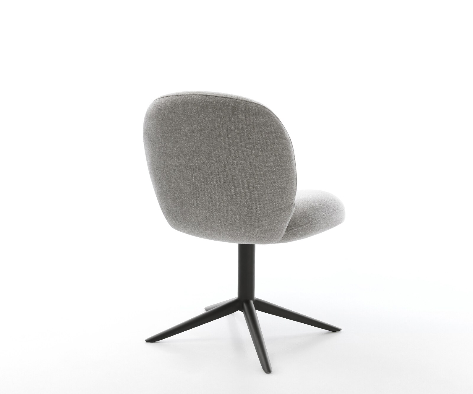 Draaistoel Nube-Flex zachte stof met structuur grijs kruispoot zwart 360° draaibaar rocker-functie pocketveer kern 5