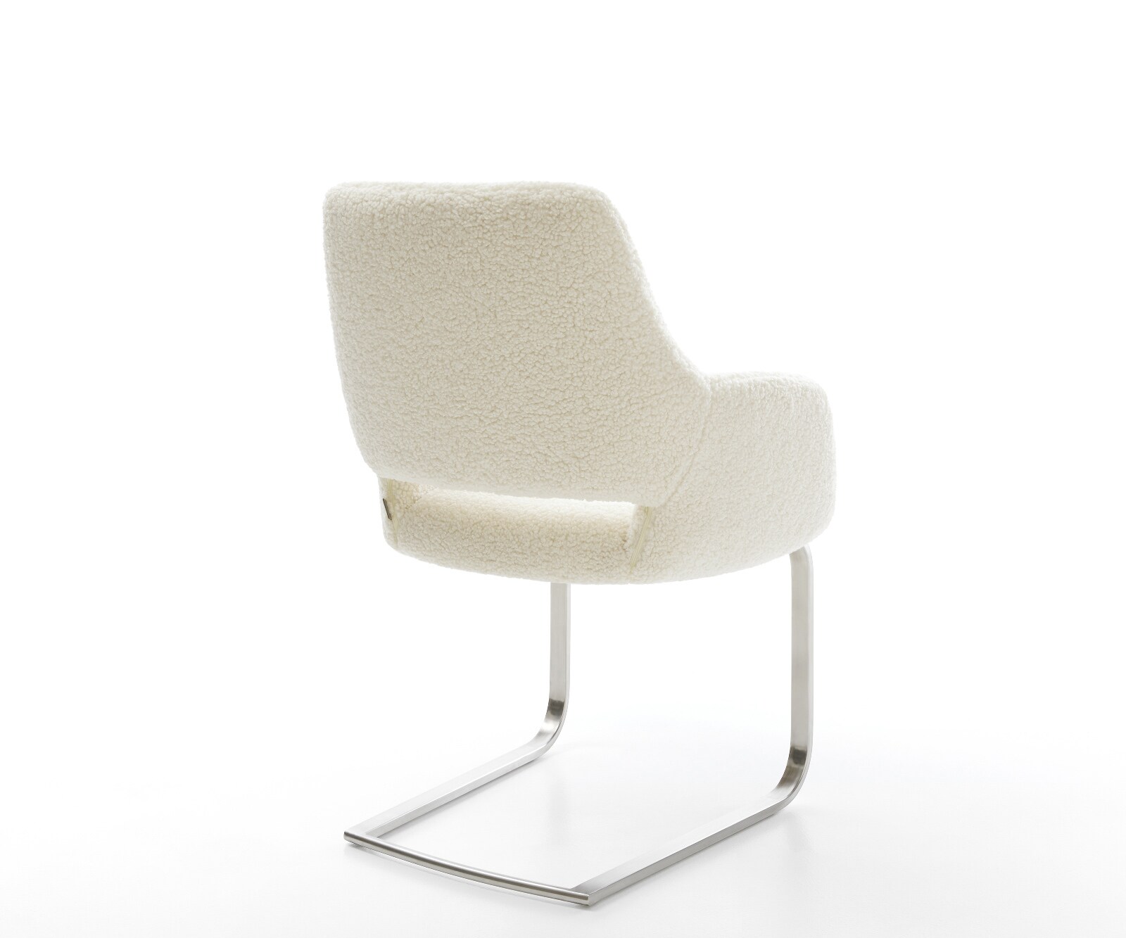 Sledemodel Yago-Flex met armleuning teddy beige sledemodel vlak roestvrij staal pocketveer kern 5