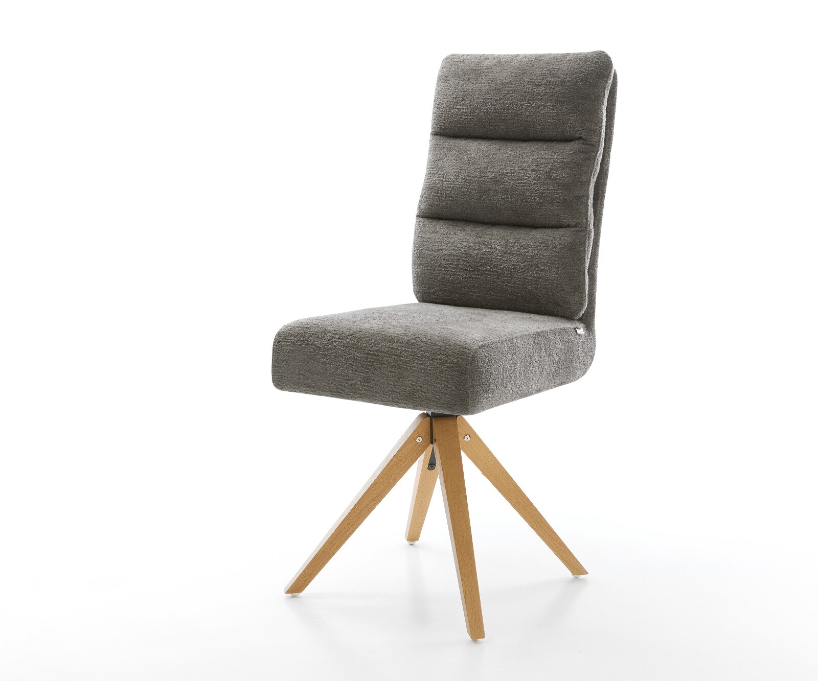 Draaistoel Pela-Flex bouclé zacht mud houten frame hoekig natuur 180° draaibaar pocketveer kern 1