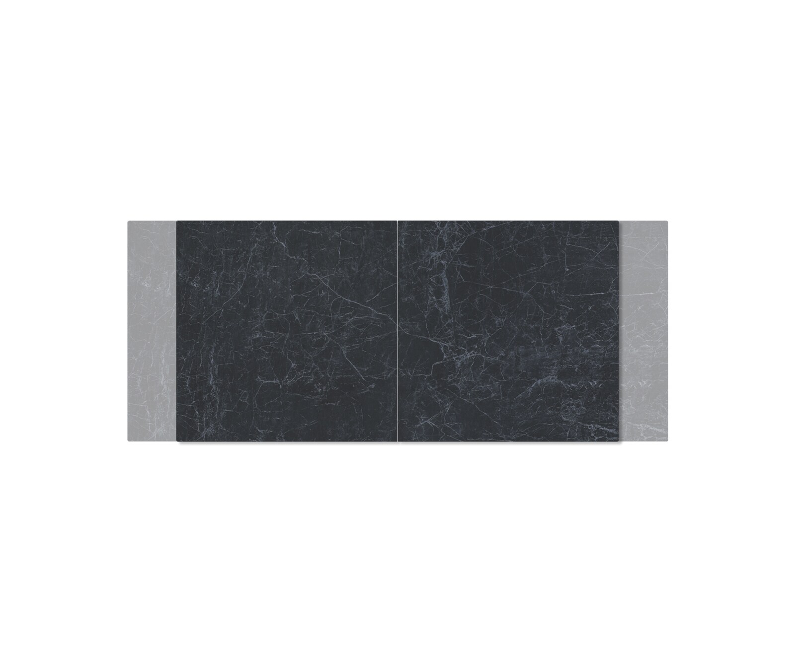 Eettafel Edge 180-220x90cm Laminam® keramiek grijs middenpoot vlak staal zilver 3