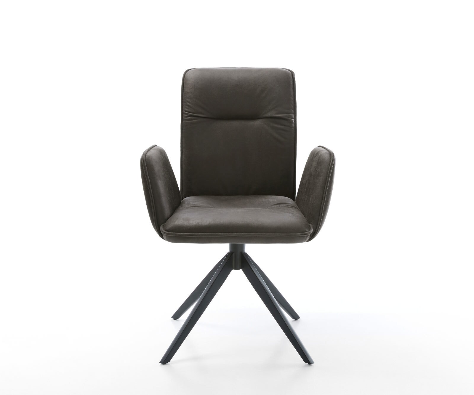 Draaistoel Vinja-Flex microvelours antraciet vintage kruisframe breed zwart 360° draaibaar rocker-functie 1