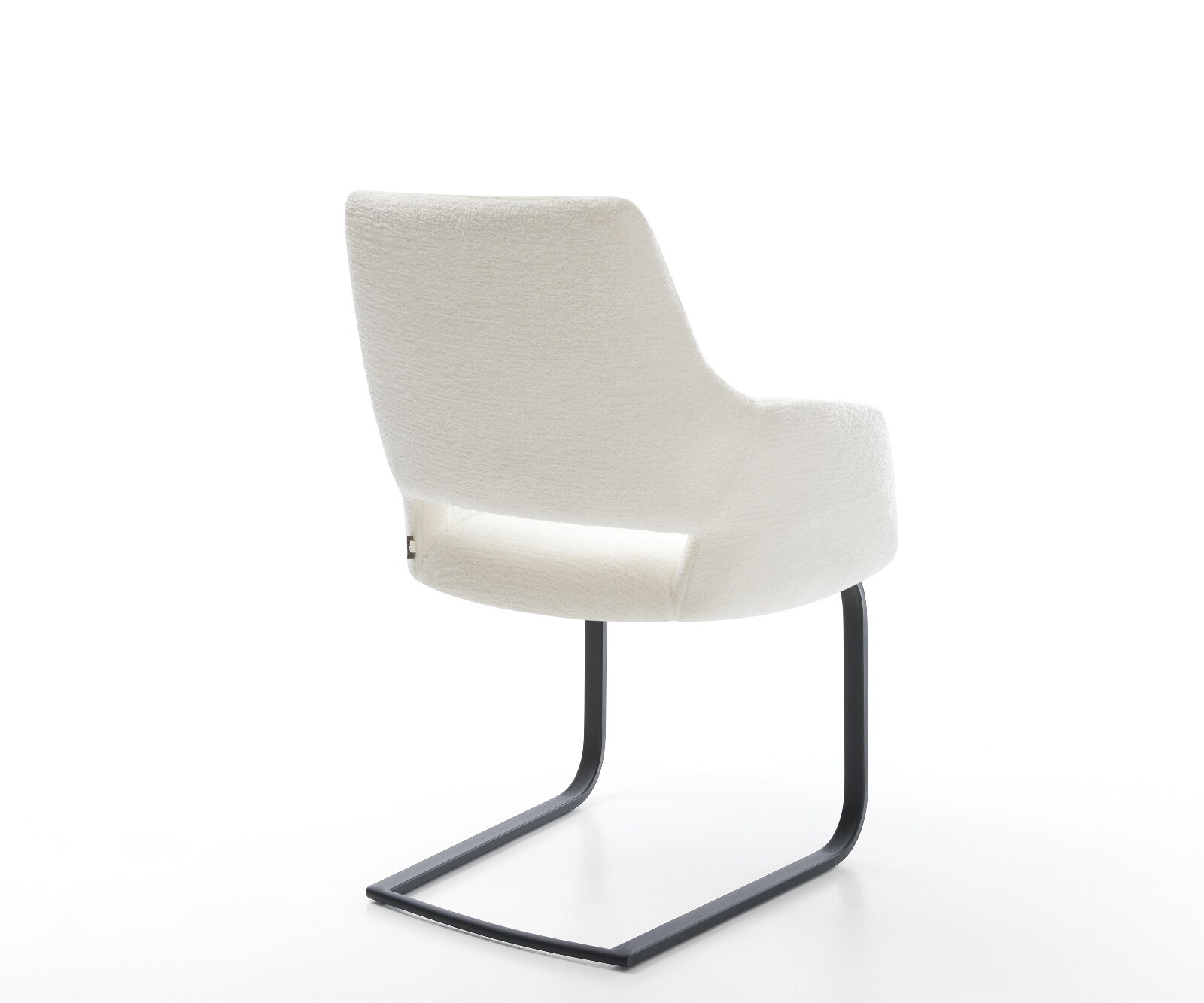 Sledemodel Yago-Flex met armleuning bouclé zacht beige sledemodel vlak zwart pocketveer kern 5