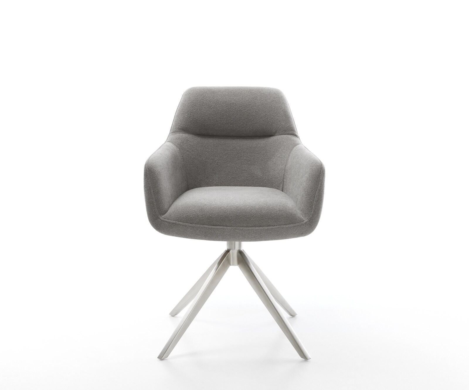 Draaistoel Pejo-Flex zachte stof met structuur grijs kruisframe breed roestvrij staal 360° draaibaar pocketveer kern 2