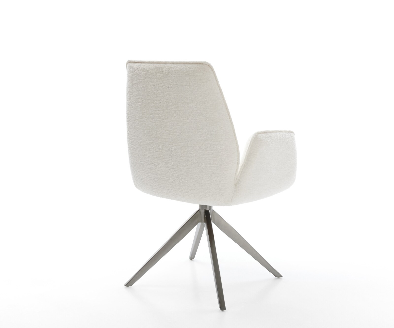 Draaistoel Zoa-Flex bouclé zacht beige kruisframe breed grafiet 360° draaibaar rocker-functie pocketveer kern 5