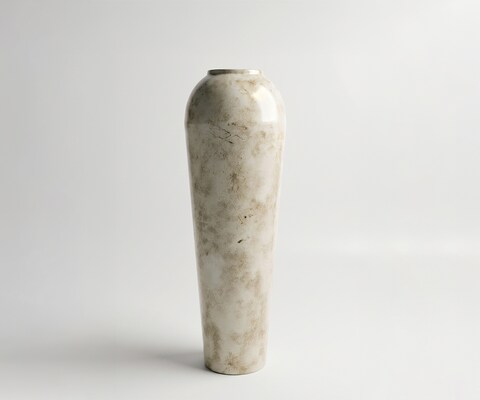 Vaas Tavera B27 x D27 x H82 cm Metaal Alabaster Gold Handgemaakt