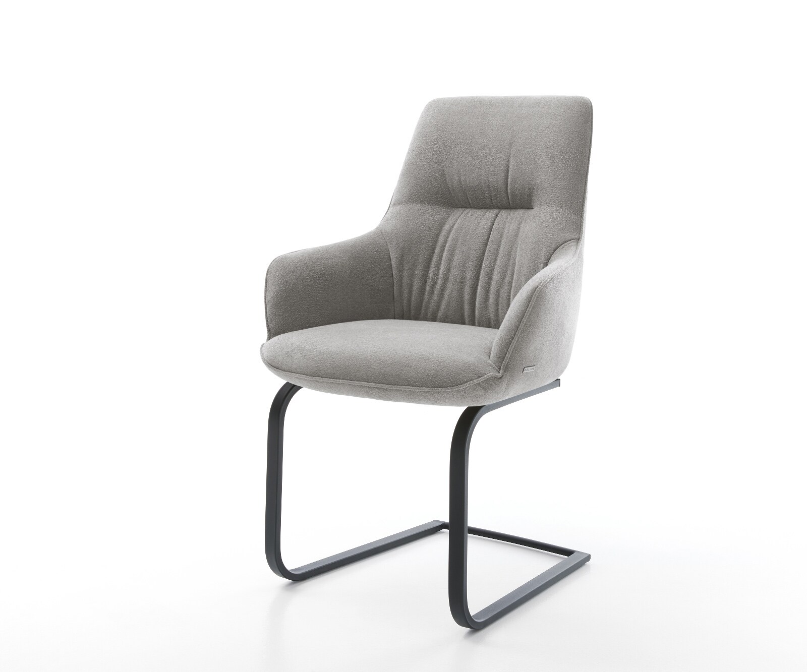 Sledemodel Zelia-Flex met armleuning zachte stof met structuur grijs sledemodel vlak zwart pocketveer kern 1