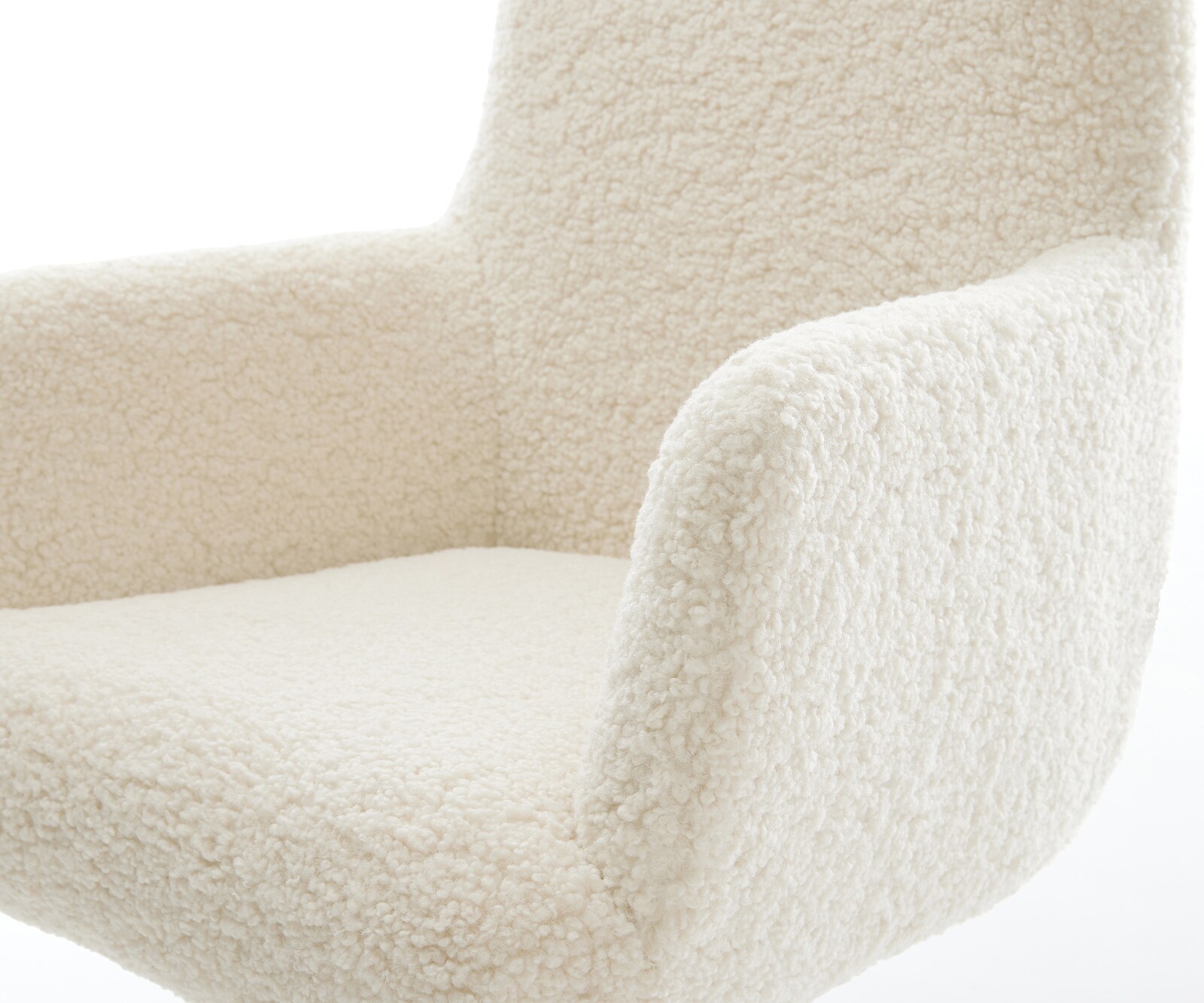 Eetkamerstoel Heira-Flex met armleuning teddy beige 4-poot conisch zwart pocketveer kern 3