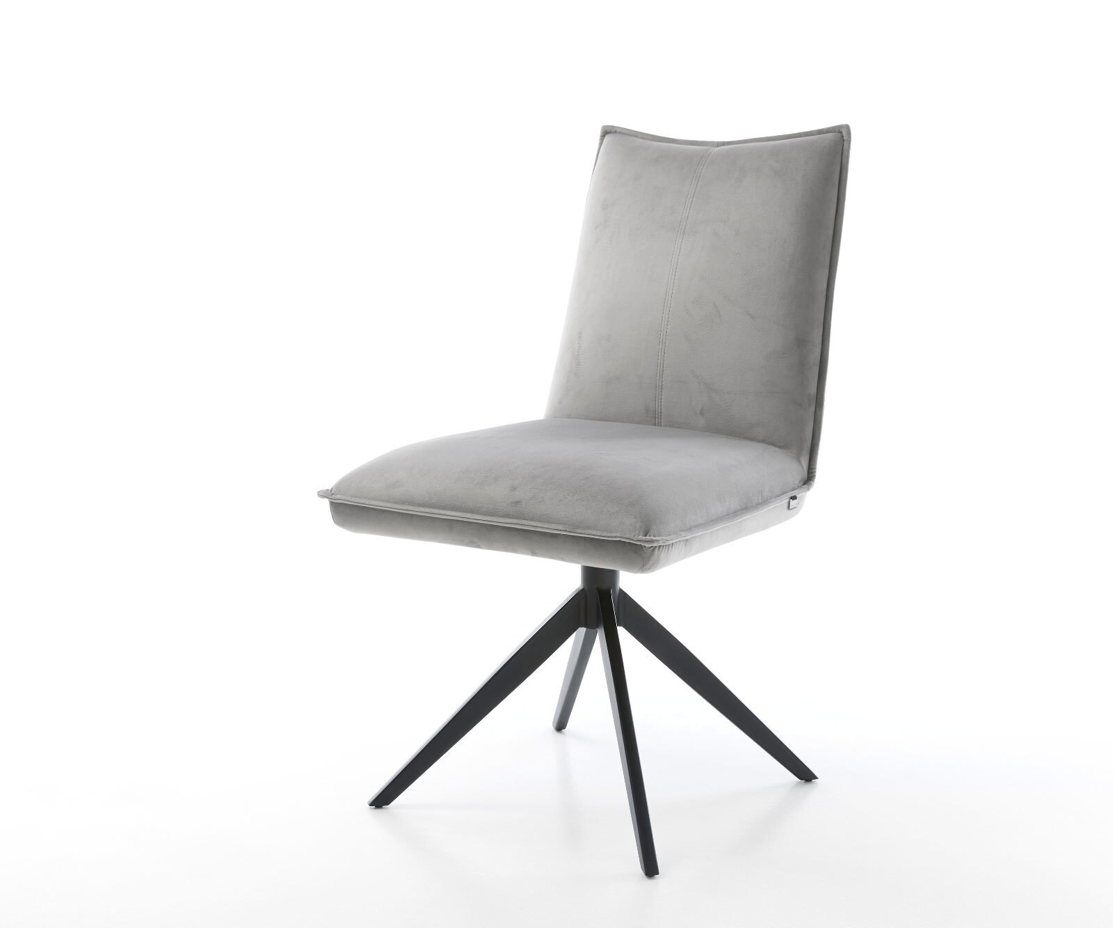 Draaistoel Lelio-Flex fluweel grijs kruisframe breed zwart 360° draaibaar rocker-functie pocketveer kern