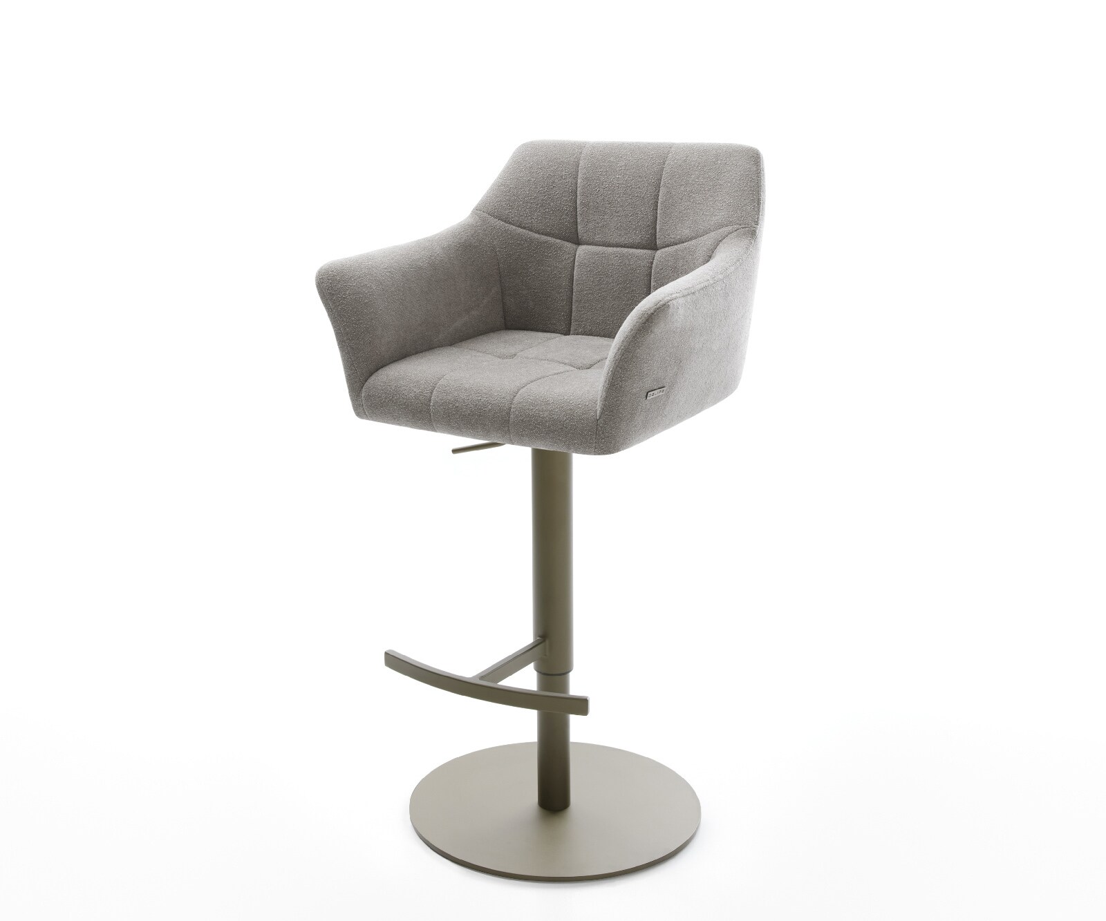 Barstoel Yulo-Flex Zachte stof met structuur Grijs Draaivoet in hoogte verstelbaar Titaankleurig Titaankleurig 1