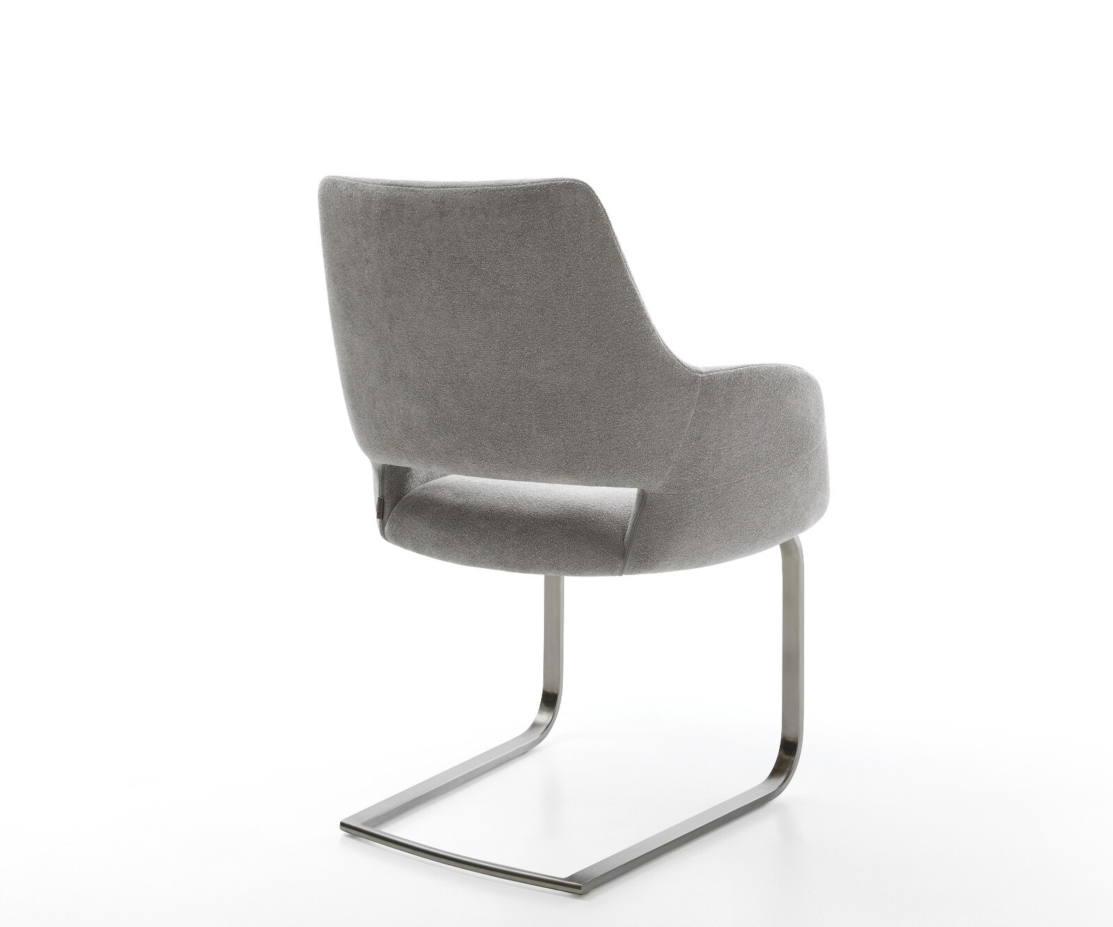 Sledemodel Yago-Flex met armleuning zachte stof met structuur grijs sledemodel vlak grafiet pocketveer kern 5