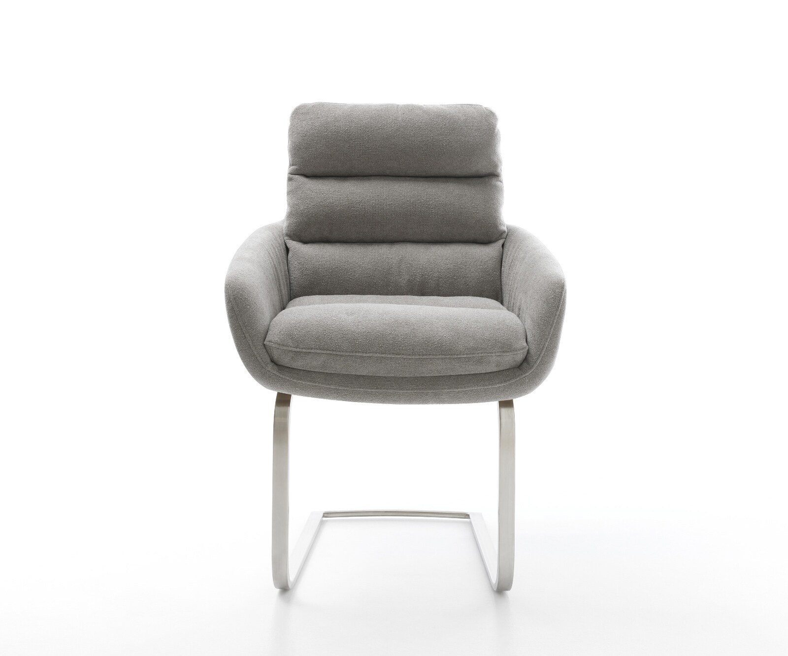 Sledemodel Abelia-Flex met armleuning zachte stof met structuur grijs sledemodel vlak roestvrij staal 2