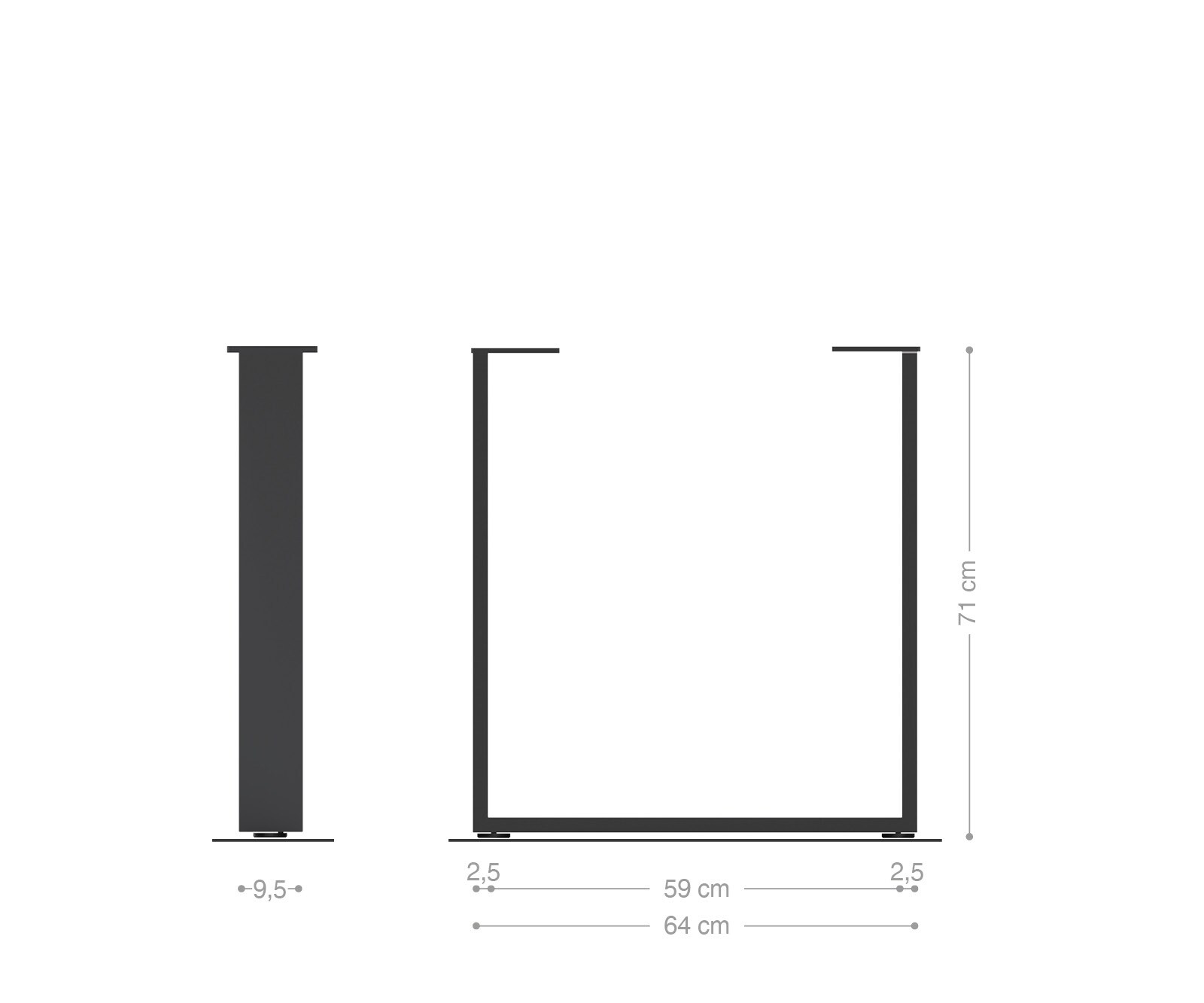 Tafelframe roestvrijstaal smal (2er-Set) 3 Tafelframe roestvrijstaal smal (2er-Set) 3