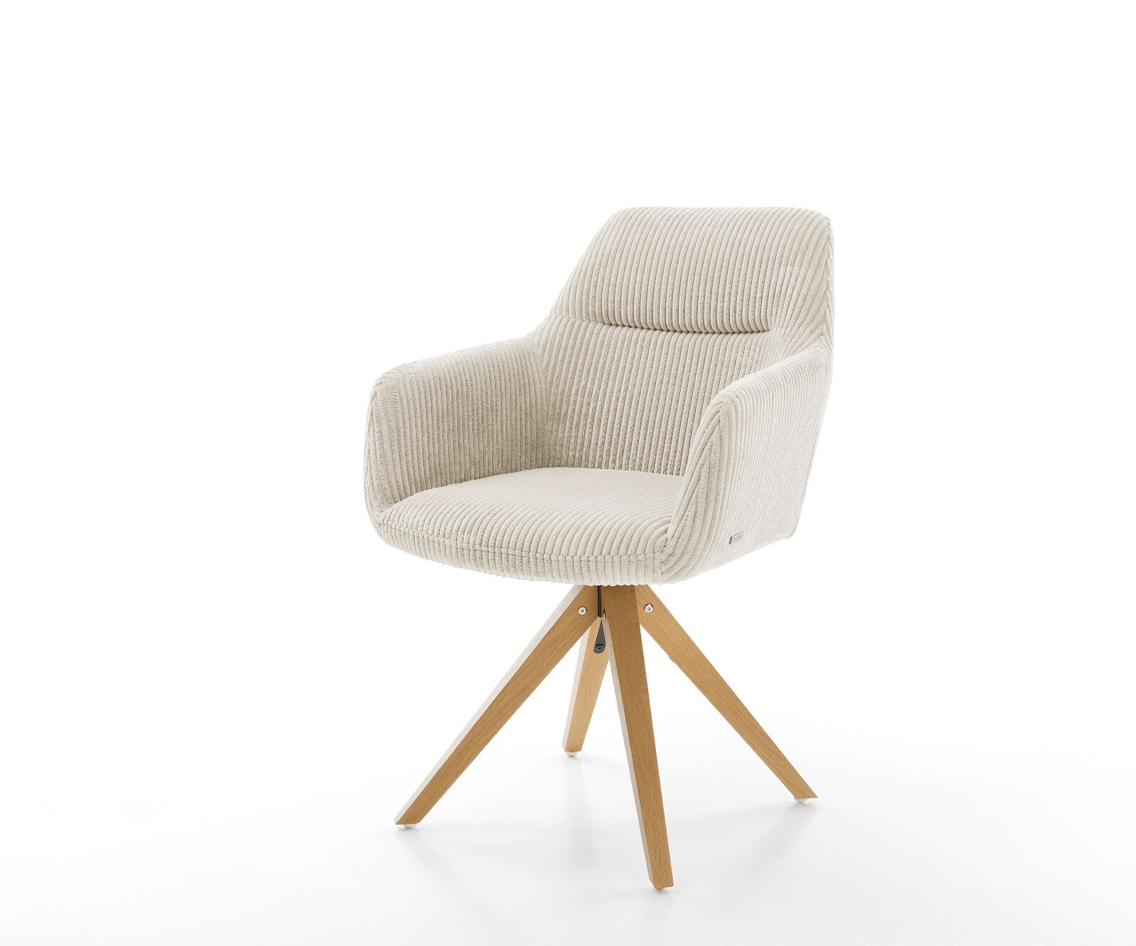 Eetkamerstoel Pejo-Flex koord beige houten frame hoekig natuur pocketveer kern