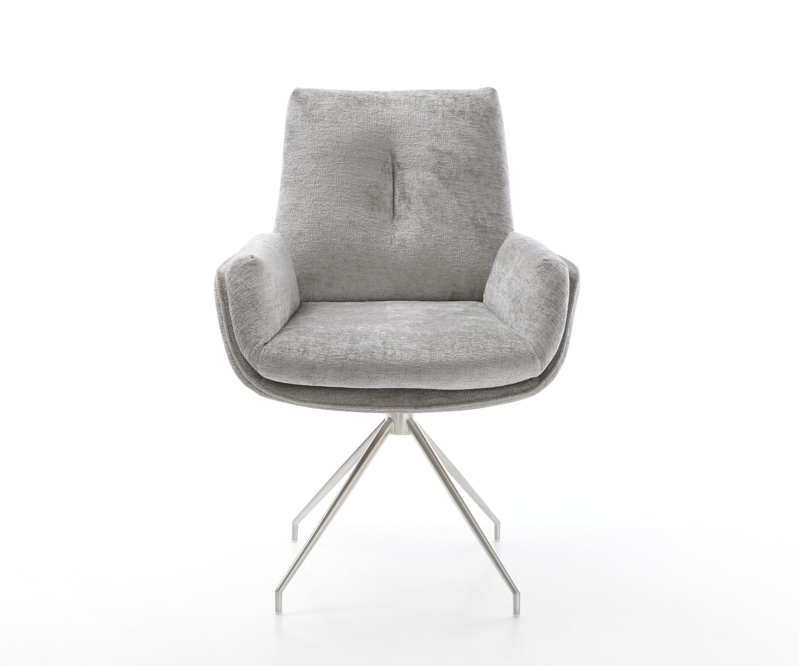 Draaistoel Clea-Flex chenille zilver grijs kruisframe conisch roestvrij staal 180° draaibaar 1 Draaistoel Clea-Flex chenille zilver grijs kruisframe conisch roestvrij staal 180° draaibaar 1