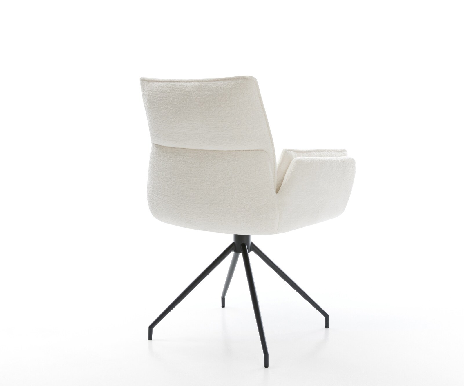 Eetkamerstoel Nela-Flex bouclé zacht beige kruisframe conisch zwart 4