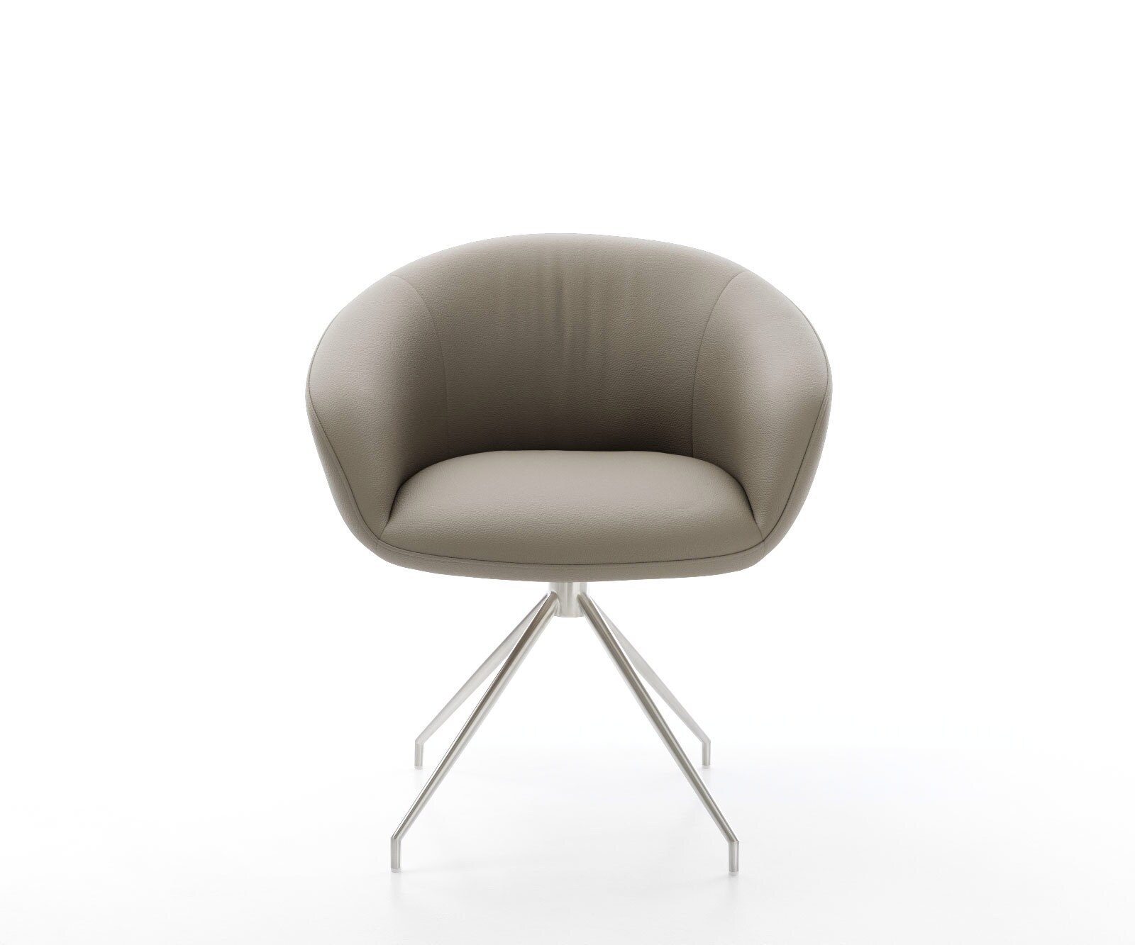 Draaistoel Vinka-Flex met armleuning echt leer mud kruisframe conisch roestvrij staal 180° draaibaar pocketveer kern 2