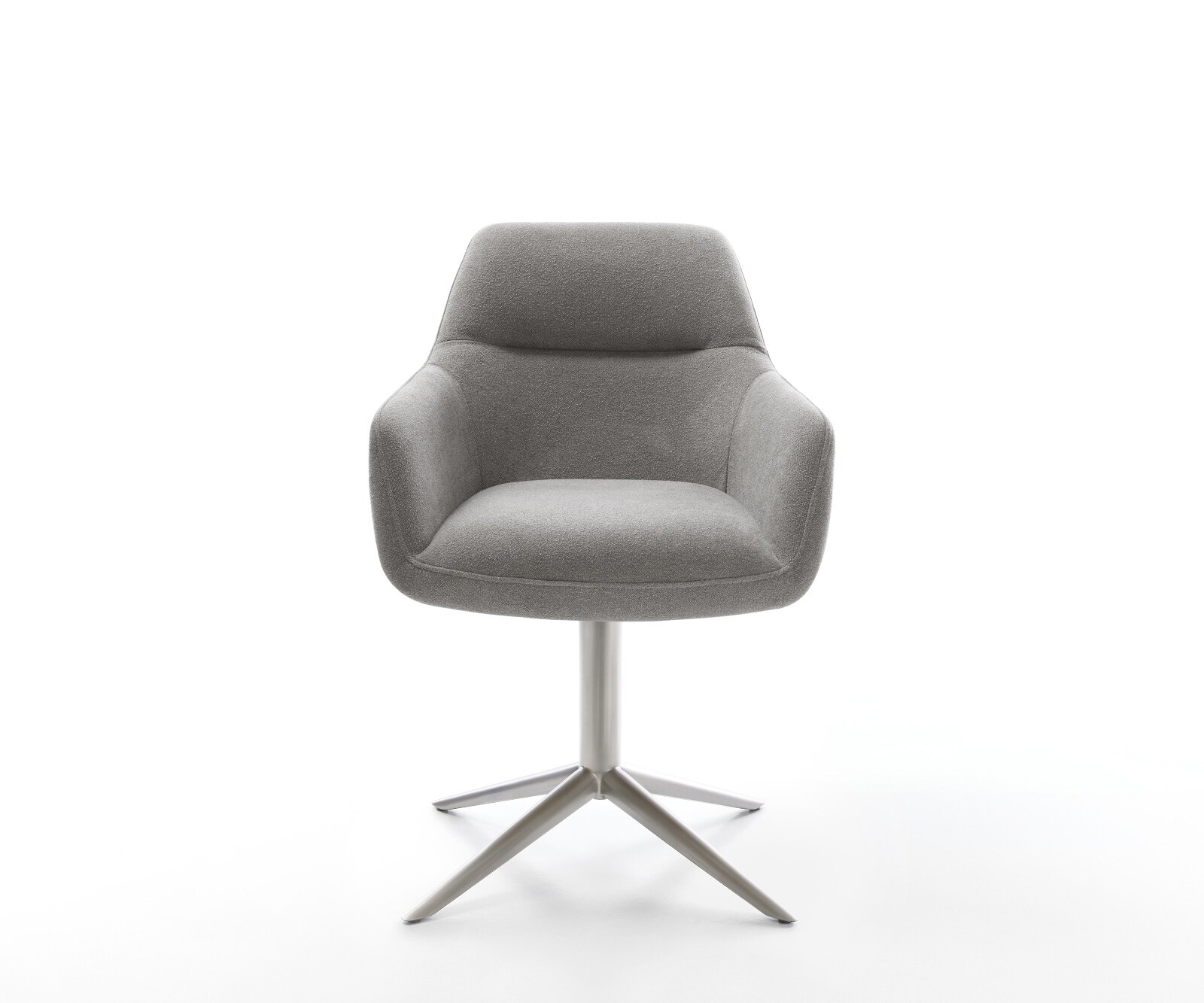 Draaistoel Pejo-Flex zachte stof met structuur grijs kruispoot roestvrij staal 360° draaibaar rocker-functie pocketveer kern 2