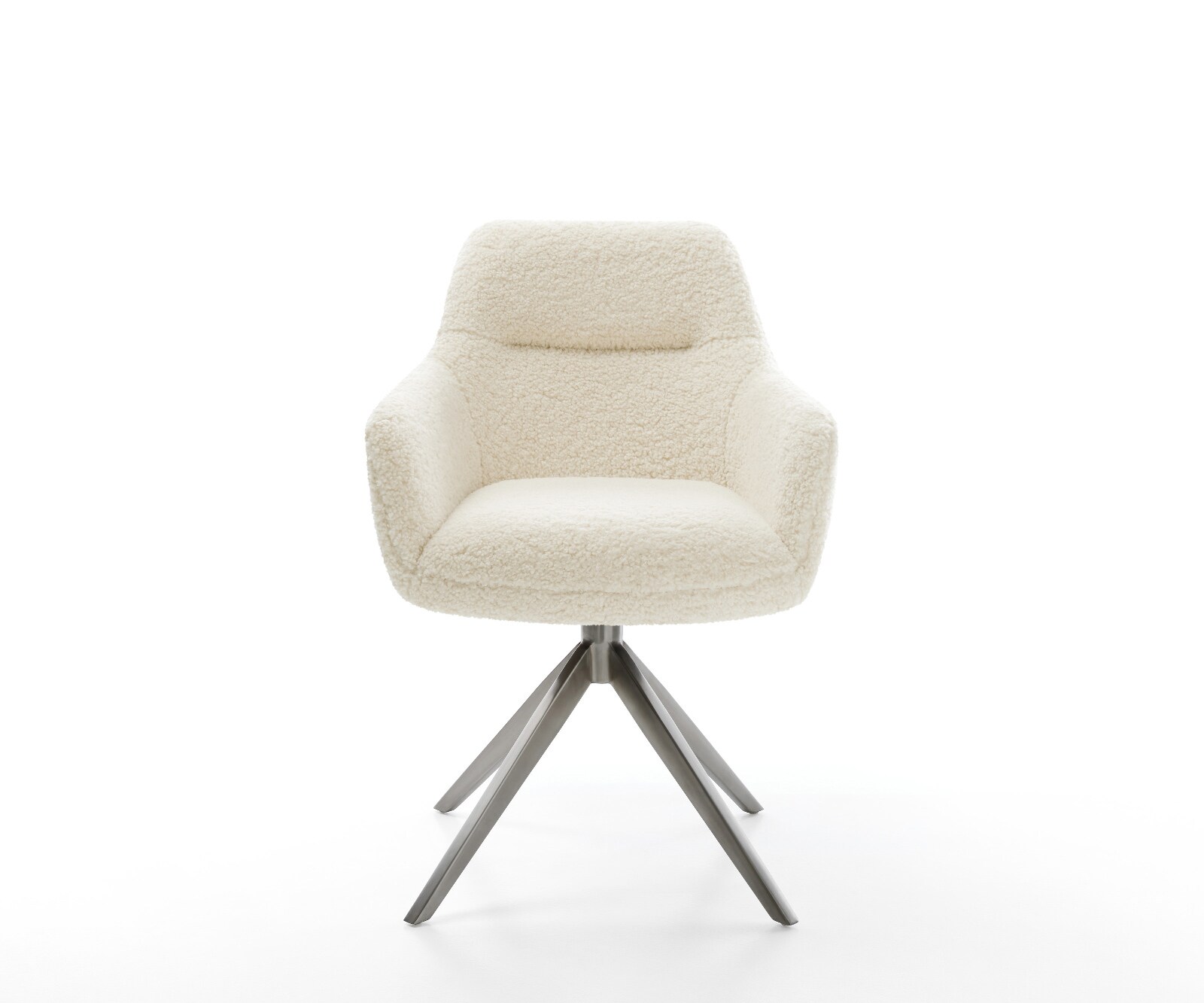 Draaistoel Pejo-Flex teddy beige kruisframe breed grafiet 360° draaibaar rocker-functie pocketveer kern 2