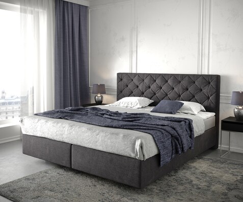 Boxspringbed Dream-Great 180x200 cm zwart met matras en topper