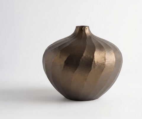 Vaas Torvia B20 x D20 x H19 cm Aluminium Aurum Satin Handgemaakt