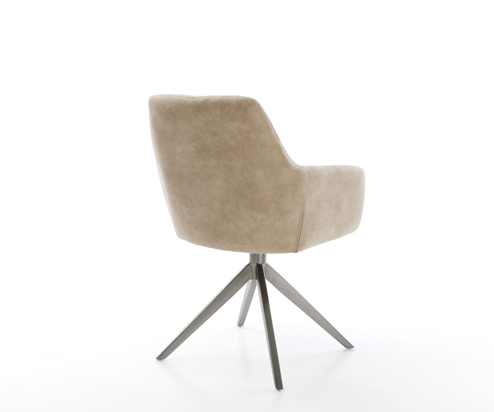 Draaistoel Pejo-Flex microvelours beige vintage kruisframe breed grafiet 360° draaibaar rocker-functie pocketveer kern 4