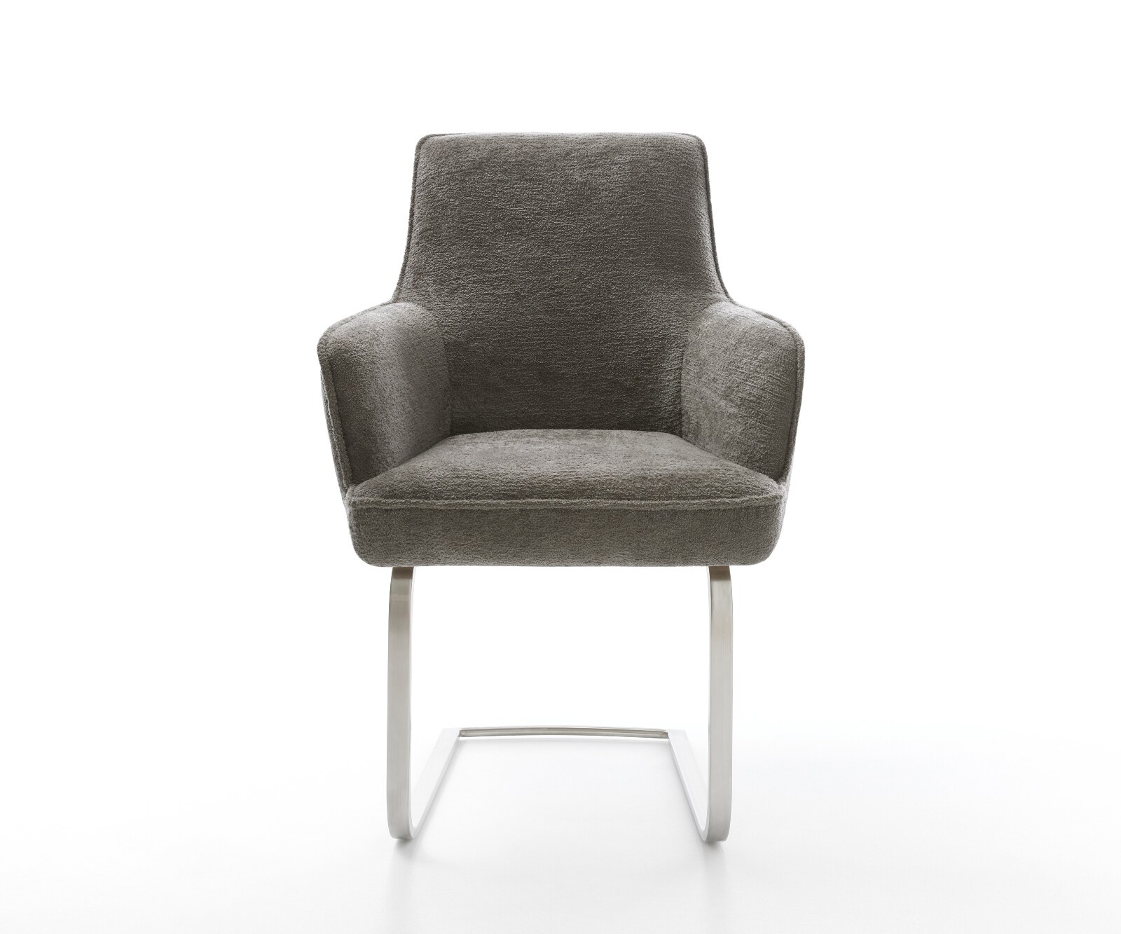 Sledemodel Heira-Flex met armleuning bouclé zacht mud sledemodel vlak roestvrij staal pocketveer kern 2