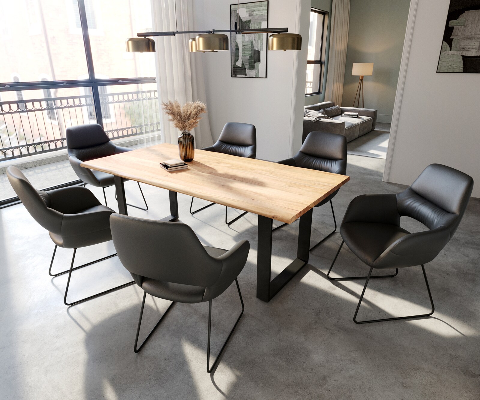 Eetkamerstoel Yago-Flex met armleuning echt leer zwart slipframe zwart pocketveer kern 3 Eetkamerstoel Yago-Flex met armleuning echt leer zwart slipframe zwart pocketveer kern 3