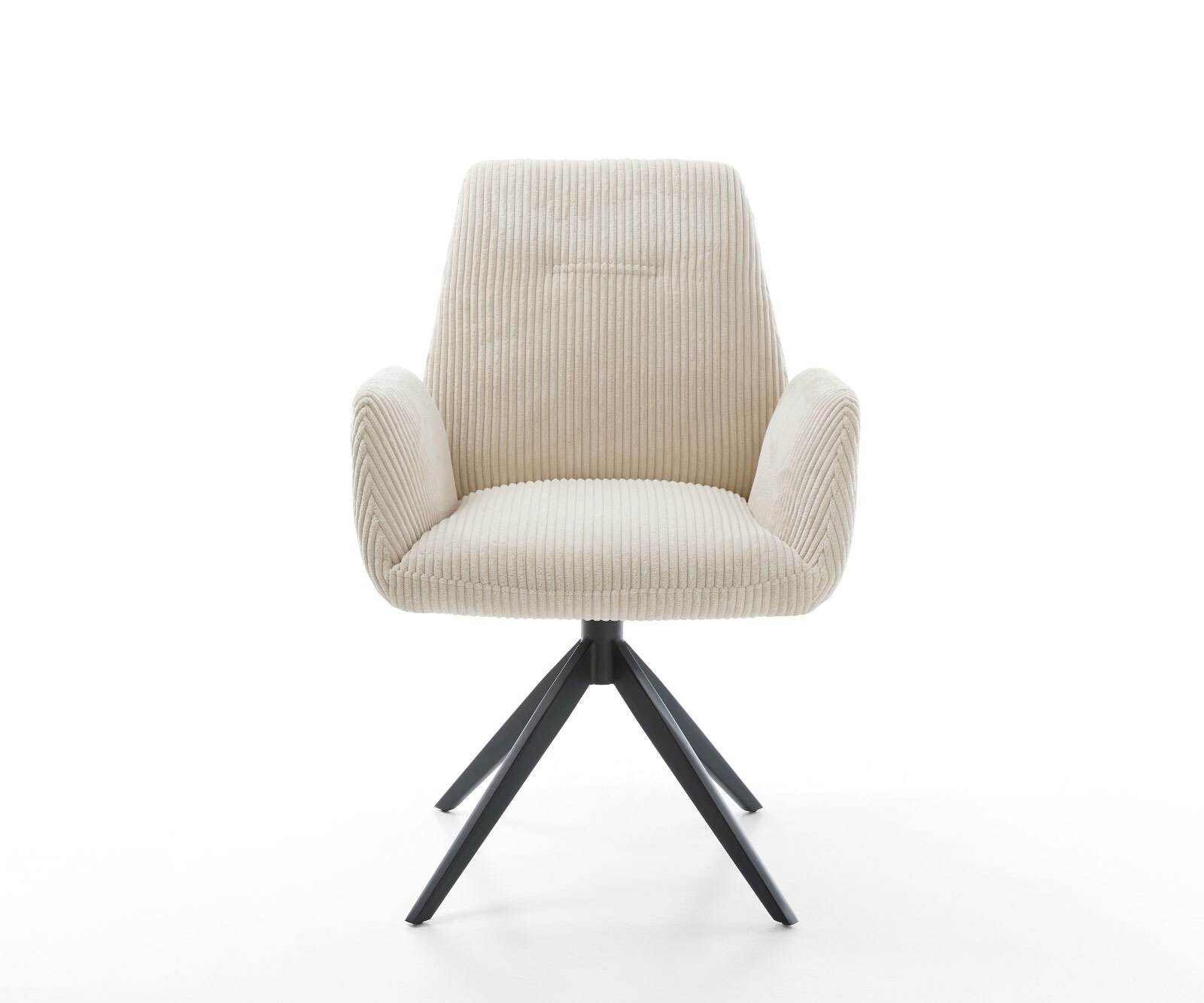 Draaistoel Zoa-Flex koord beige kruisframe breed zwart 360° draaibaar rocker-functie pocketveer kern 2