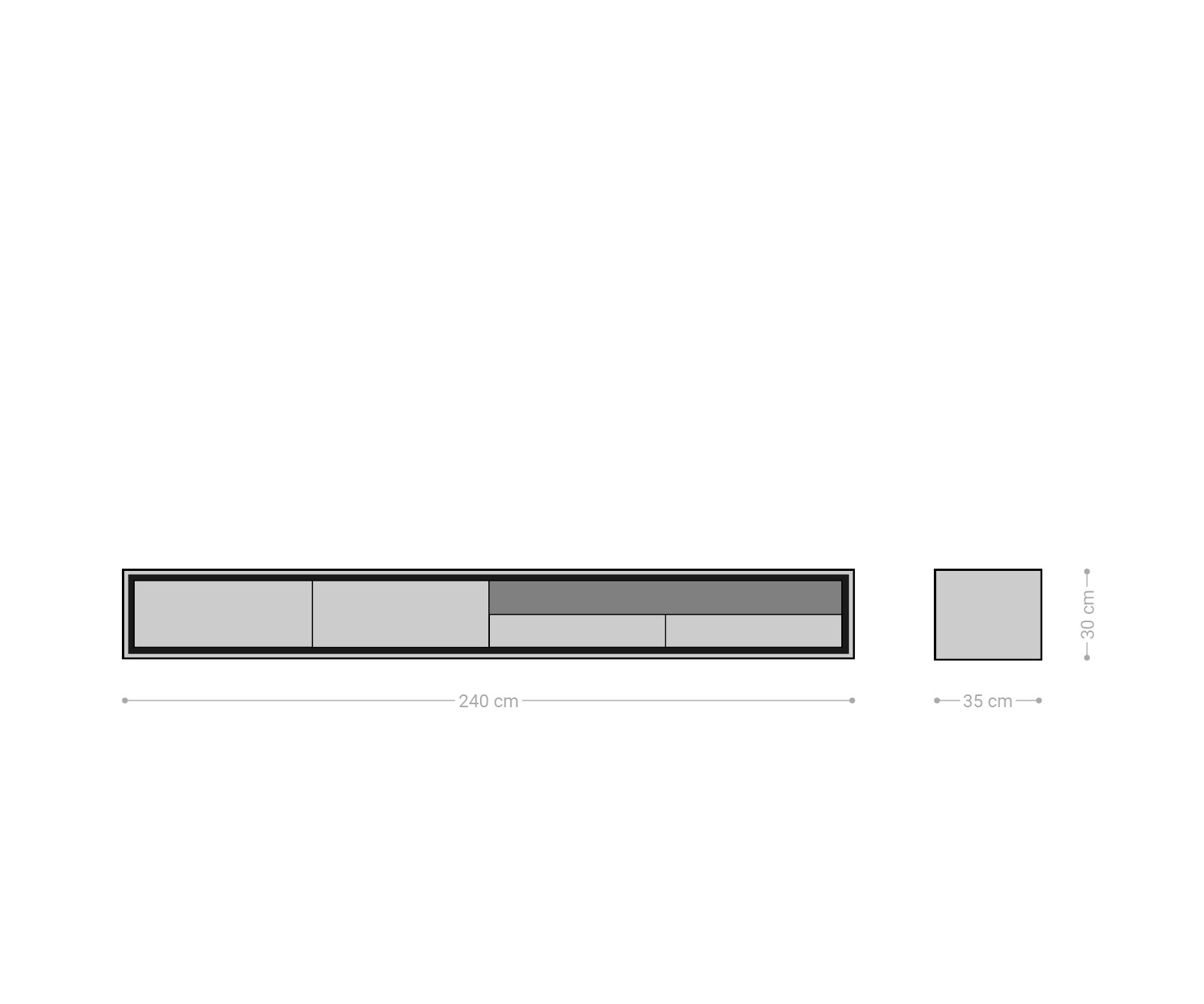 Tv-meubel Stonegrace 240 cm acacia natuur 2 deuren 1 legplank 2 laden steenfineer zwevend 6