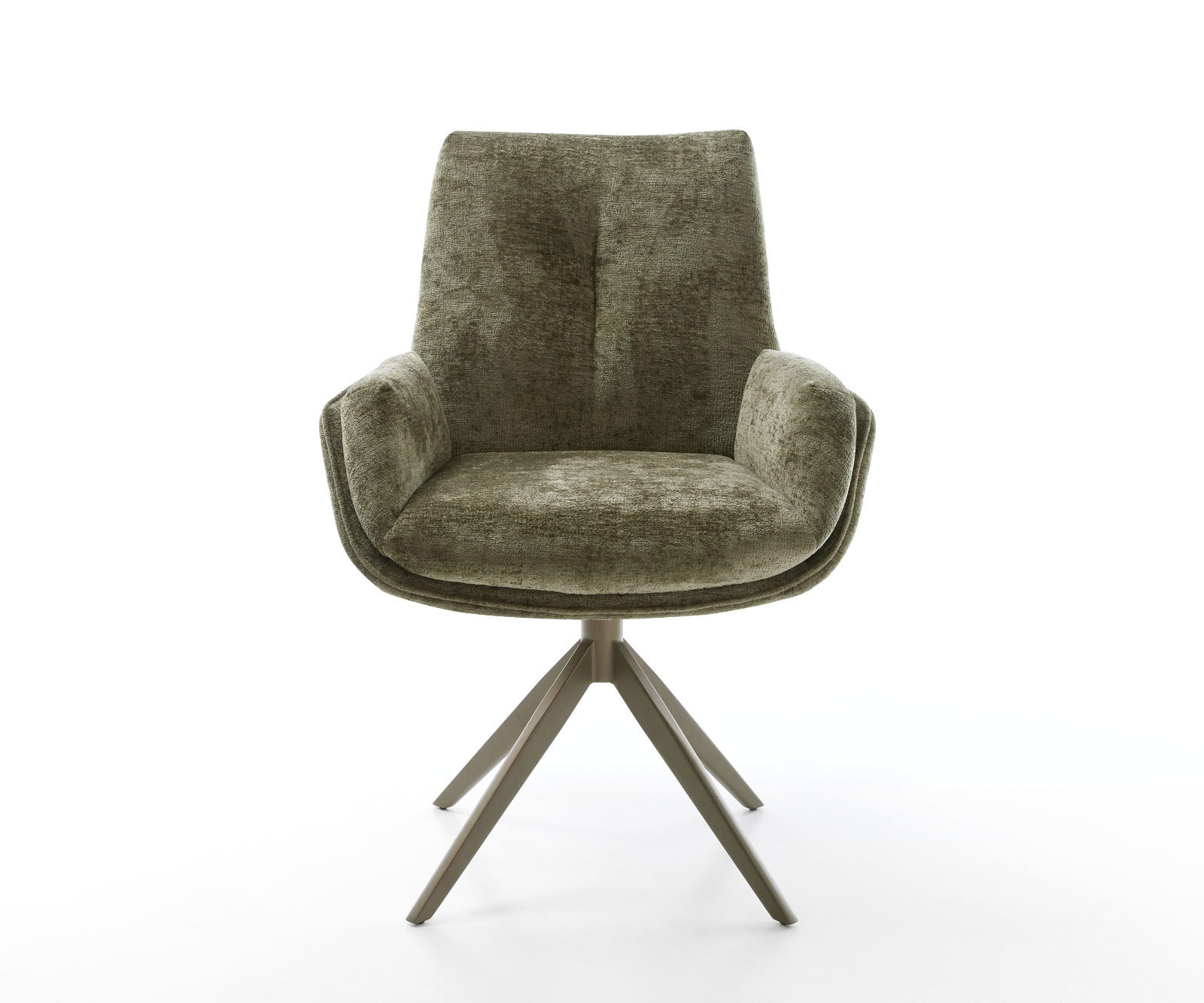 Draaistoel Clea-Flex chenille olijfgroen kruisframe breed afwerking met titanium 360° draaibaar 1 Draaistoel Clea-Flex chenille olijfgroen kruisframe breed afwerking met titanium 360° draaibaar 1