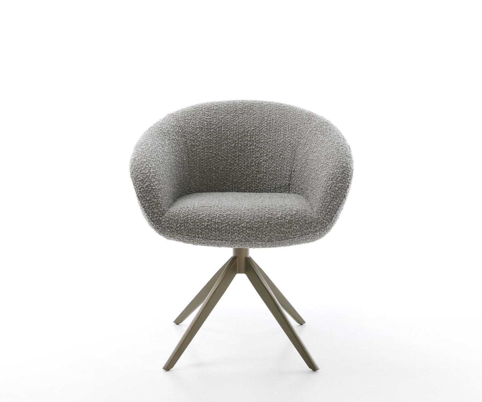 Draaistoel Vinka-Flex met armleuning bouclé zilver grijs kruisframe breed afwerking met titanium 360° draaibaar rocker-functie pocketveer kern 1 Draaistoel Vinka-Flex met armleuning bouclé zilver grijs kruisframe breed afwerking met titanium 360° draaibaar rocker-functie pocketveer kern 1