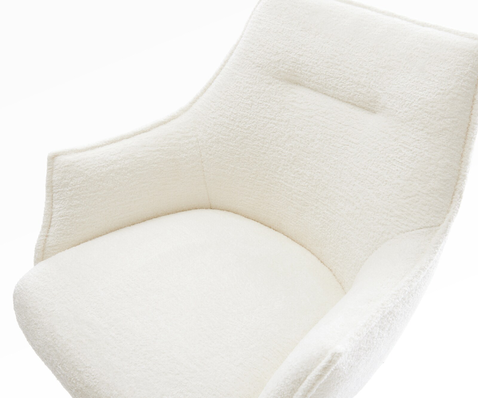 Barstoel Alja-Flex Bouclé zacht Beige Vrijkantelframe plat metaal Zwart Pocketvering 3
