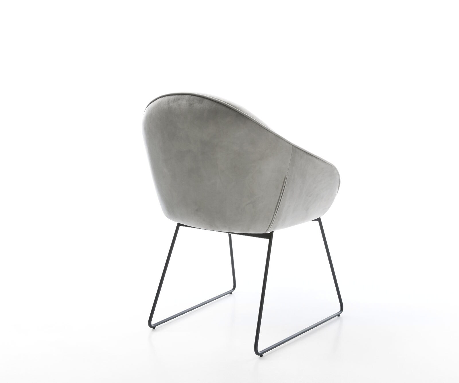 Eetkamerstoel Gaio-Flex fluweel grijs slipframe zwart 4 Eetkamerstoel Gaio-Flex fluweel grijs slipframe zwart 4