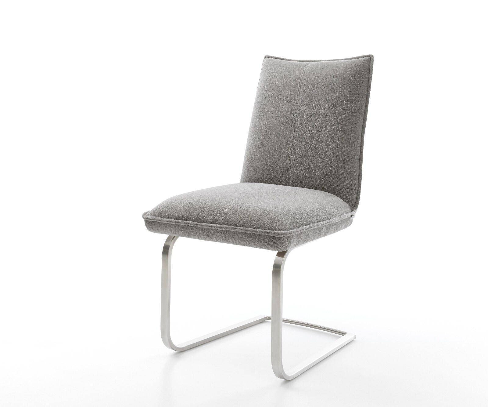 Sledemodel Lelio-Flex zachte stof met structuur grijs sledemodel vlak roestvrij staal pocketveer kern 1