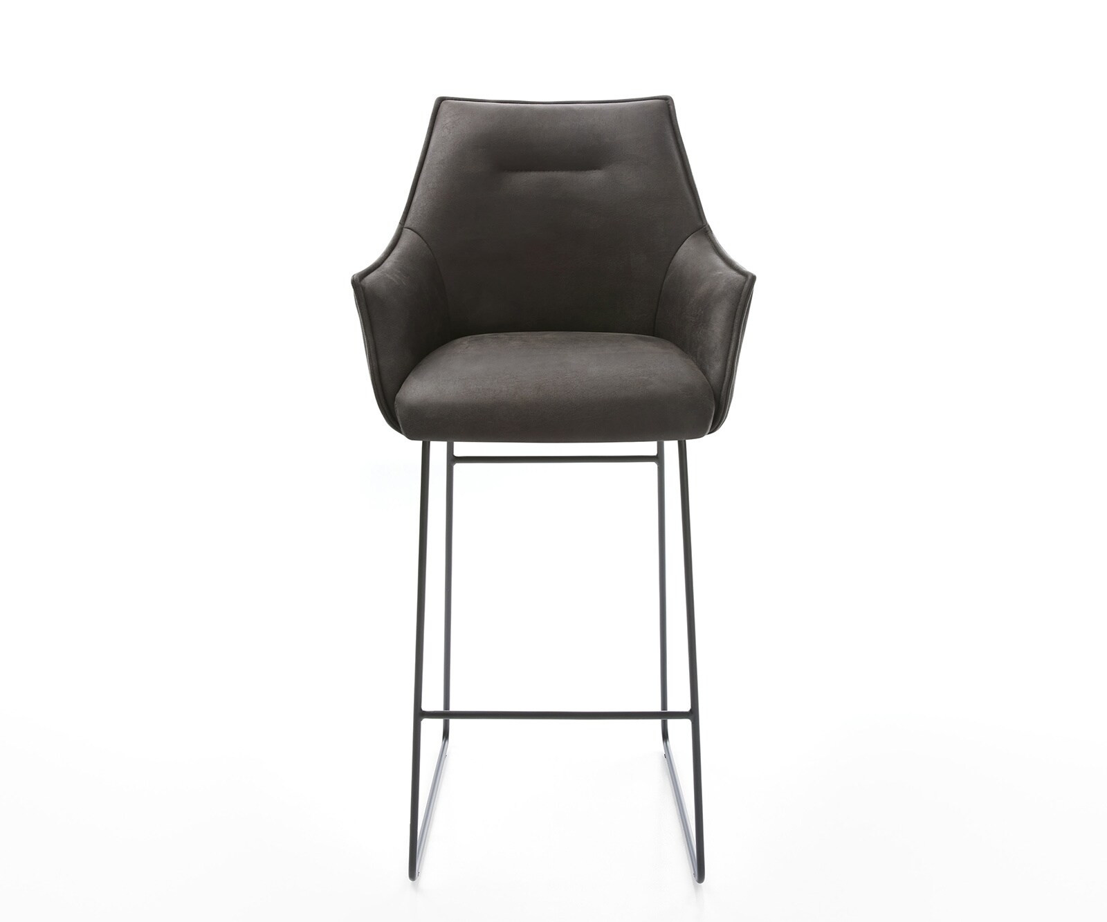 Barstoel Alja-Flex microvezel antraciet vintage sledeframe metaal zwart pocketvering 1
