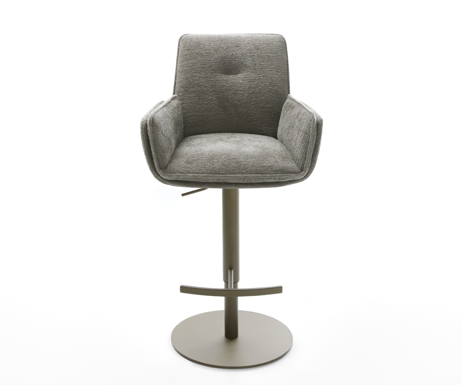 Barstoel Nela-Flex Bouclé zacht Mud Draaivoet in hoogte verstelbaar Titaankleurig Titaankleurig 2