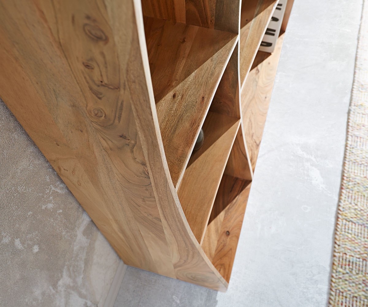 Boekenkast Live-Edge boekenkast 121 cm natuur acacia rechts 4 Boekenkast Live-Edge boekenkast 121 cm natuur acacia rechts 4