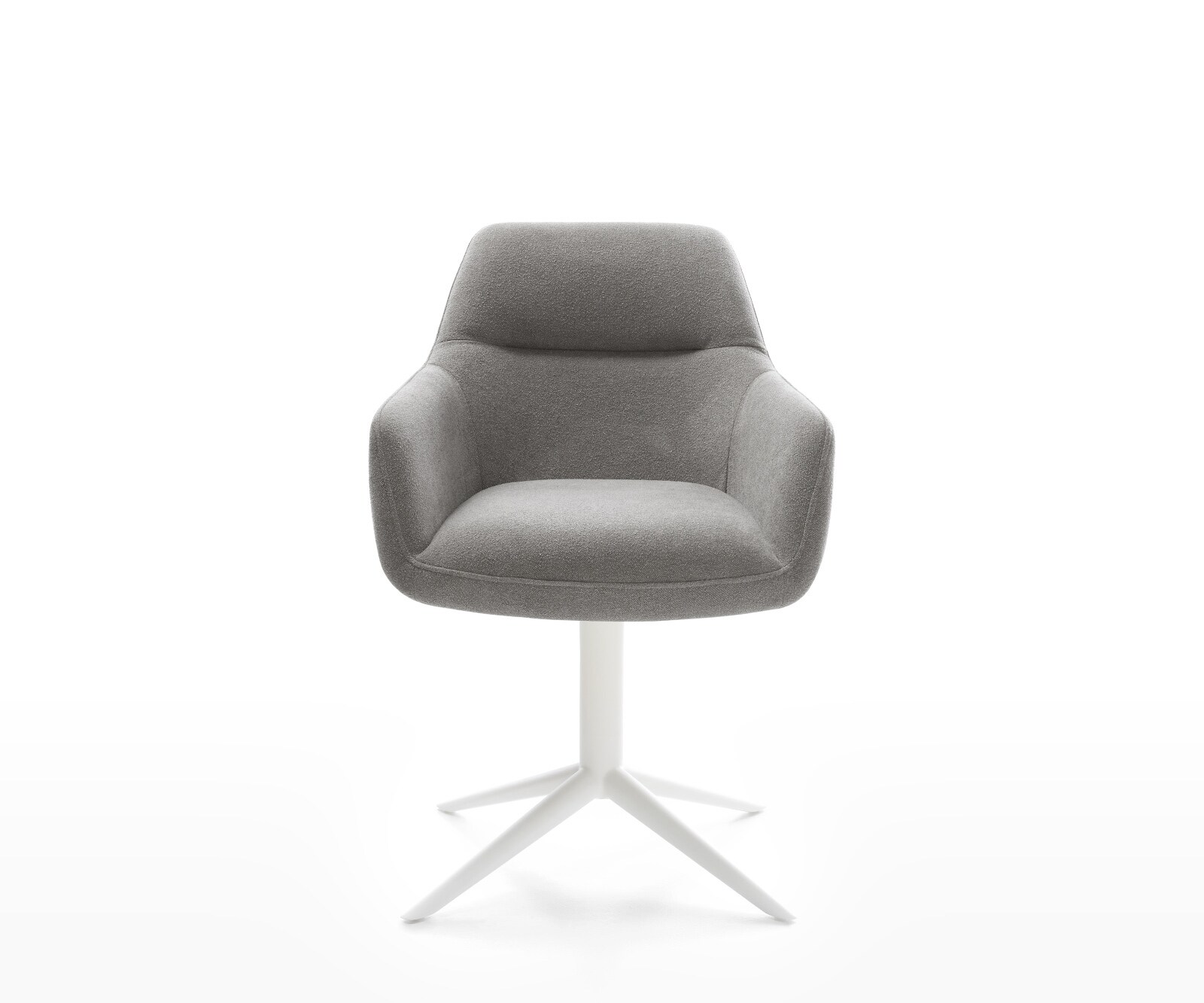 Draaistoel Pejo-Flex zachte stof met structuur grijs kruispoot wit 360° draaibaar rocker-functie pocketveer kern 2