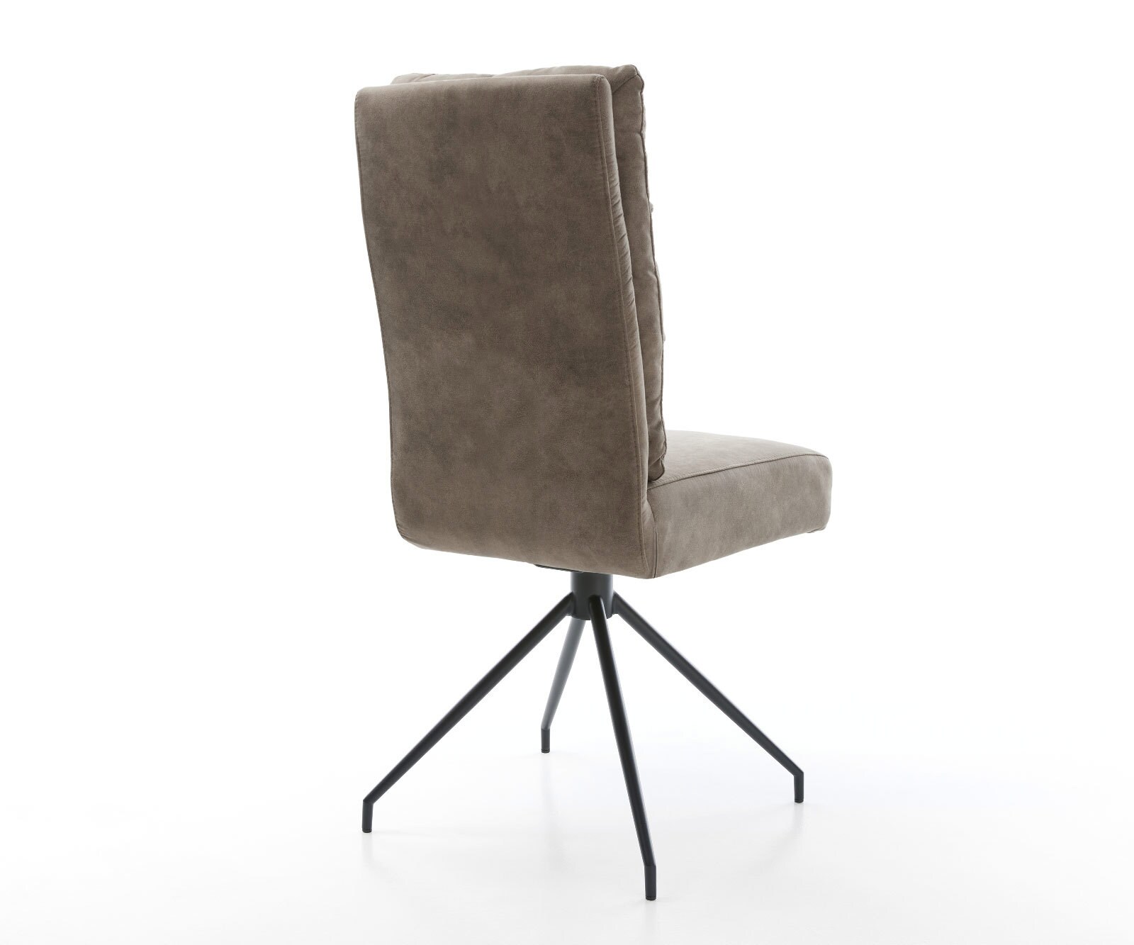 Eetkamerstoel Pela-Flex microvelours taupe vintage kruisframe conisch zwart pocketveer kern 4 Eetkamerstoel Pela-Flex microvelours taupe vintage kruisframe conisch zwart pocketveer kern 4