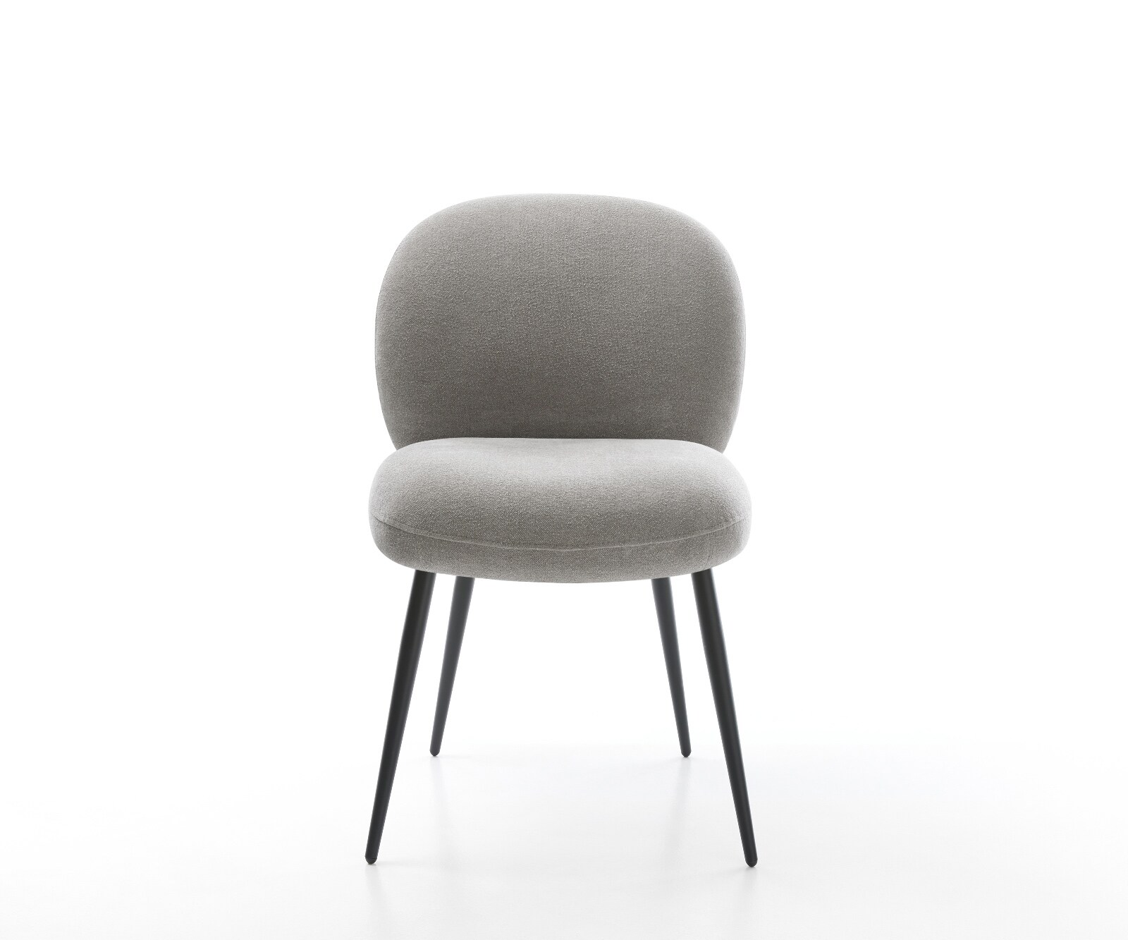 Eetkamerstoel Nube-Flex zachte stof met structuur grijs 4-poot conisch zwart pocketveer kern 2