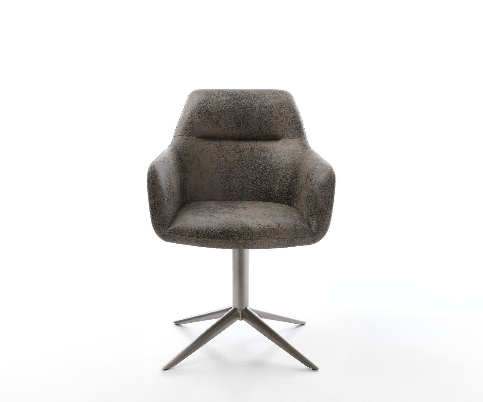 Draaistoel Pejo-Flex microvelours grijs antiek kruispoot grafiet 360° draaibaar rocker-functie pocketveer kern 1