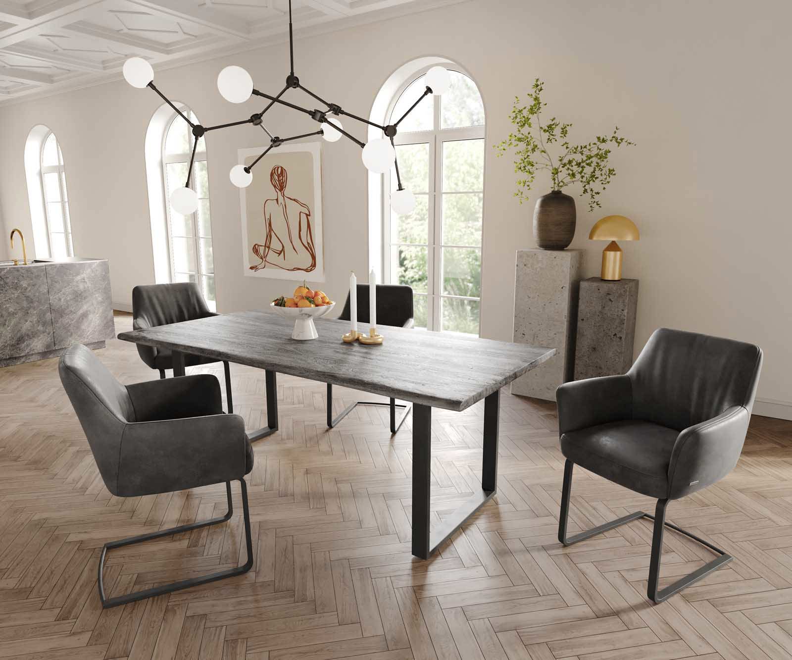 Sledemodel Xana-Flex met armleuning microvelours antraciet vintage sledemodel vlak zwart pocketveer kern 4 Sledemodel Xana-Flex met armleuning microvelours antraciet vintage sledemodel vlak zwart pocketveer kern 4